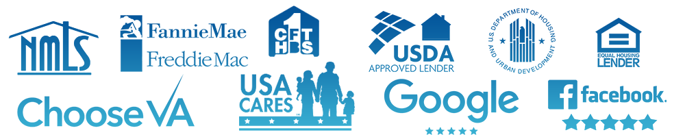 A series of logos that include the u. S. Approaches to construction, which is in blue and white.