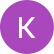 A purple circle with the letter k in it.